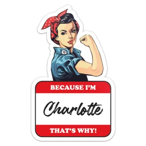 Because I'm Charlotte Car Bumper Sticker Waterproof Vinyl Decal - Picture 1 of 5