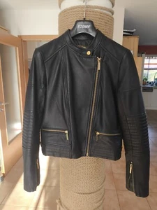 Michael Kors Damen Lederjacke Lammleder Gr. M Neu Schwarzblau - Bild 1 von 11