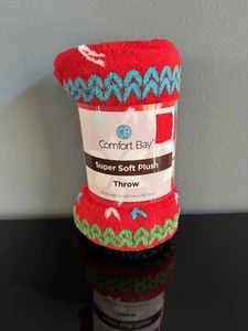 BRAND NEW Holiday Christmas Theme Lightweight Soft Plush Throw Blanket 50"x60" - Picture 1 of 3