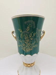 Weimar Porcelain Katerina, 24 Karat Gold painted cobalt Green vase D75 - Picture 1 of 11