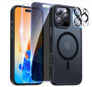 Funda Meifigno iPhone 16 ProMax MagSafe 6,9 pulgadas con protector de pantalla y lente (negro) - Imagen 1 de 1