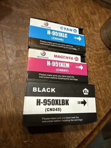 2- H-951XL Cyan & Magenta & 1- Black H950XL Compatible To Hp Cartridges - Picture 1 of 3
