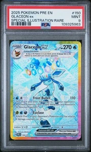 Glaceon Ex 150 PSA 9 Mint - Prismatic Evolutions - Pokemon - Picture 1 of 2
