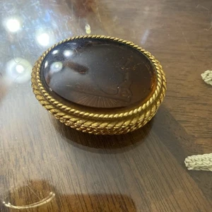 Vintage CORDAY FAME Creme Parfum goldfarben Intaglio COMPACT 105 - Bild 1 von 5