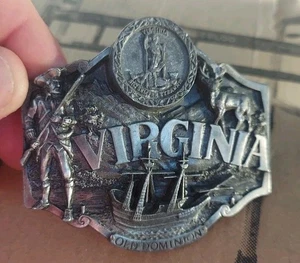 Siskiyou Buckle Co. Belt Buckle Virginia Old Dominion State Ship Deer  - Picture 1 of 8