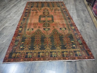 Geometric Turkish Vintage Rug,Turkish HandMade Anatolian VillageRug 5x9.2 Ft - Image 1 of 4