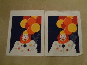 Maruschka 2er Set Zirkus Clown mit Luftballons Siebdruck Panel Begleiter - Bild 1 von 1