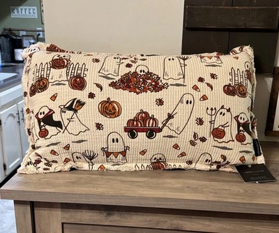 Cynthia Rowley VIRAL HALLOWEEN Ghost Pillow 24" x 14" NWT - Image 1 of 4