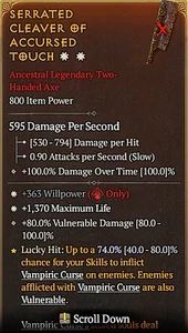 🔥Diablo 4 Season 9 ⭐ 2GA 2H weapon ⭐ Will Life - Picture 1 of 2