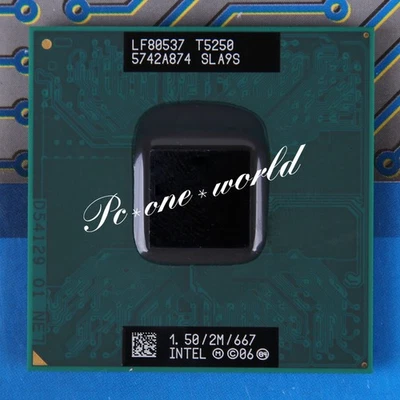 For Intel Core 2 Duo T5250 T5750 T5850 T6400 T6500 T6600 Socket P CPU Processor - Image 1 of 2