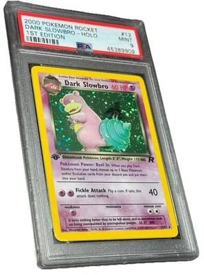2000 Pokemon 1st Edition Team Rocket Dark Slowbro Holo #12 MT Mint PSA 9 SWIRL - Image 1 of 4
