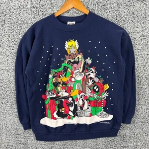 Vintage Looney Tunes Ugly Christmas Sweater Adult Large Sweatshirt Warner Bros - Picture 1 of 11