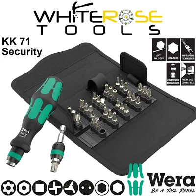 Wera Screwdriver Set 1/4" Hex Drive KK 71 Security 32pc Bit Set Rapidaptor TX BO - Image 1 of 4