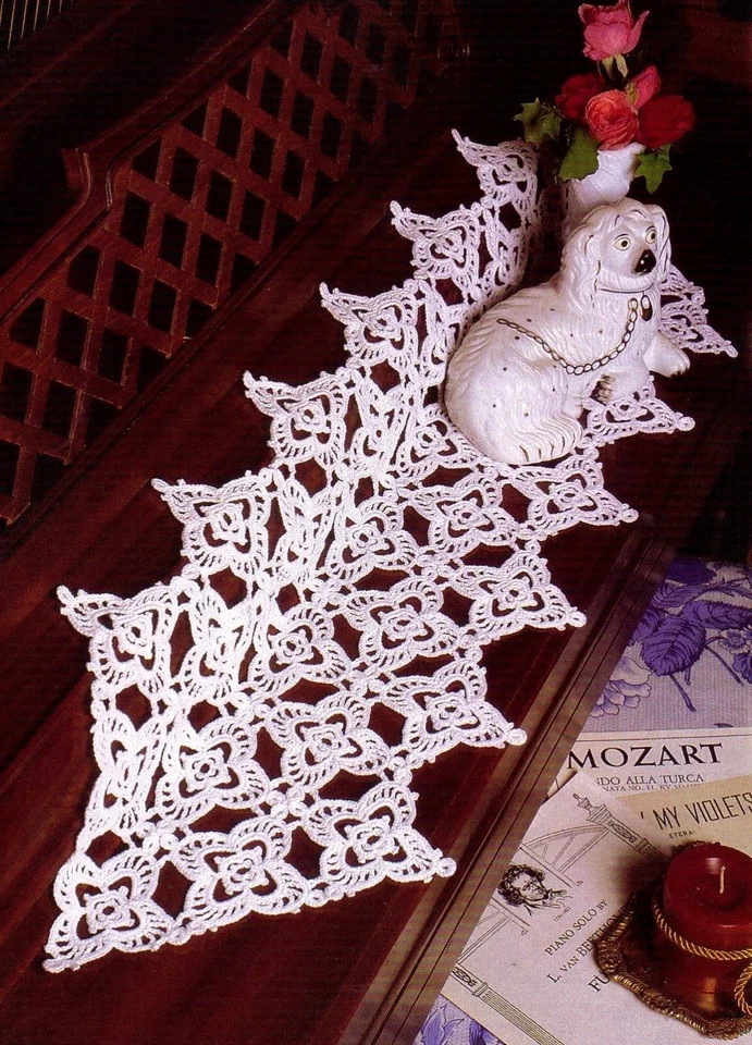 LOVELY Diamond Motif Piano Scarf/Doily/Crochet Pattern INSTRUCTIONS ONLY - Image 1 of 1