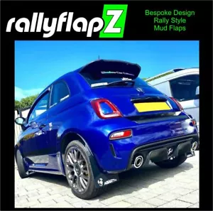 rallyflapZ | Mud Flaps & Fixings ABARTH 500 595 695 - Black MSA 4mm PVC *G L-W - Picture 1 of 3