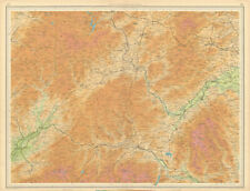BRECKNOCKSHIRE Brecon Beacons Hay-on-Wye Usk Llandovery Black Mtns 1939 map