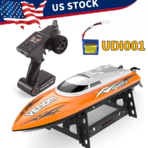 Udirc RC Boat 2,4 GHz Telecomando Alta Velocità RC Barche Elettriche Arancione Regali US - Foto 1 di 15