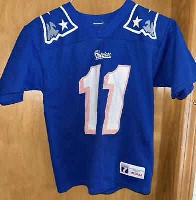 LOGO7 CAMISETA DE LOS PATRIOTAS DE NUEVA INGLATERRA JUVENIL DIBUJADO BLEDSOE #11 (10-12) M (B39) VINTAGE Foto 1 de 4