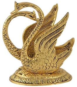Lovely Metal Decorative Golden Swan Napkin Holder Tissue Holder Diwali Home Art