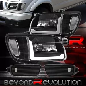 For 2001-2004 Tacoma Black Clear LED DRL Head Light + Corner Signal Bumper Lamp - Picture 1 of 7