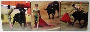 Seltener Vintage Spanien Spanisch Matador Bull Foto Bild Costers 6er Set Toro - Bild 1 von 3