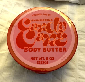 Trader Joe’s Candy Cane Body Butter SHIMMERING 8 oz Full Sz Peppermint Whipped - Picture 1 of 5