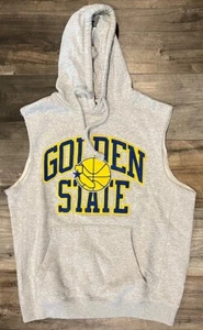 Golden State Warriors Mitchell & Ness Hardwood Classics NBA Gray Hoodie Vest - Picture 1 of 4