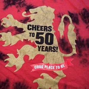 50th Anniversary T Shirt Tie Die Village Squire Restaurant W Dundee Lion Crest - Picture 1 of 7
