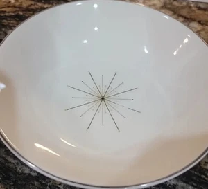 Vintage Atomic MODERN STAR Berry Bowl silver lined rim. MCM - Picture 1 of 9