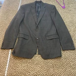 Lauren Ralph Lauren Mens Blazer 44XL Gray 100% Wool Checked Houndstooth Jacket - Picture 1 of 7