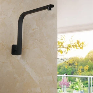 Brazo de ducha de latón de montaje en pared negro mate conexión macho/hembra SIN cabezal de ducha - Imagen 1 de 7