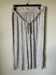 Pantalones recortados Bobeau para mujer marfil y marrón con estampado animal con cinturón suaves cómodos s 1X - Imagen 1 de 9