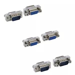 DB9 to DB9 Serial RS-232 Mini Gender Changer Male Female M/M M/F F/F Adapter - Picture 1 of 4