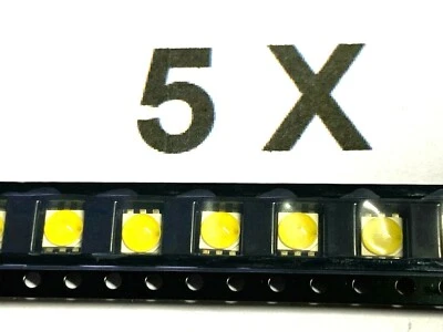 AVAGO LED, Kaltweis, 4-10T K ,91lm, 3 Watt, 350mA, 140°,6pol. ASMT-JW31-NTV01, 5 Stück