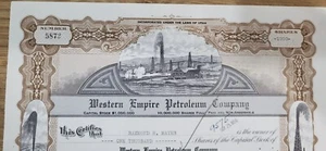 Western Empire Petroleum Company Stock Certificate - Picture 1 of 2