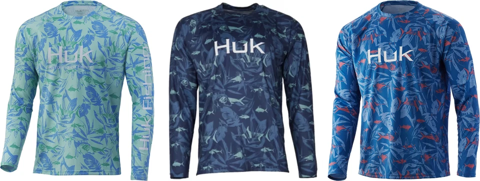 Huk Ocean Palm Pursuit Long Sleeve Fishing Crew NWT UPF30+ - Image 1 of 1