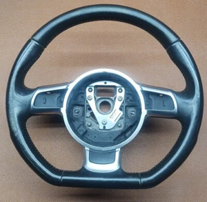 2008-2014 AUDI TT BLACK LEATHER WRAPPED STEERING WHEEL - Picture 1 of 13