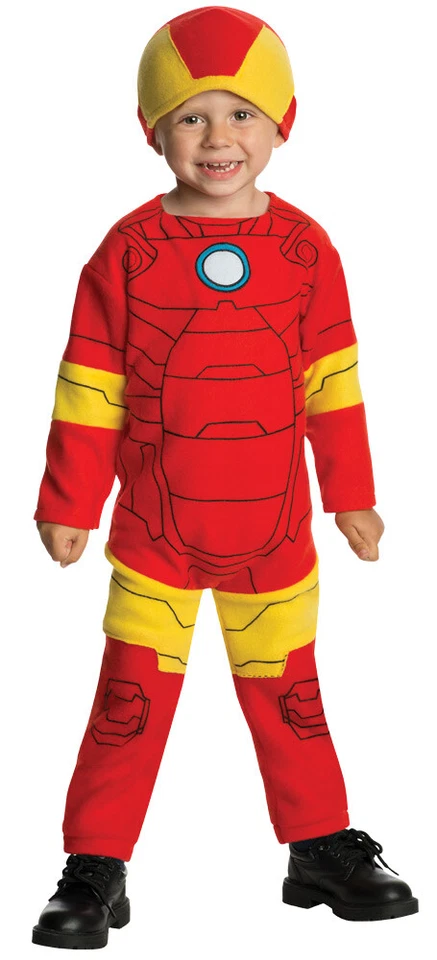 Iron Man Powerful Toddler Costume Rubies Fleece Jumpsuit & Mask - Image 1 of 1