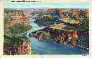 Postal publicada en terrazas de lava Snake River Canyon - Imagen 1 de 2