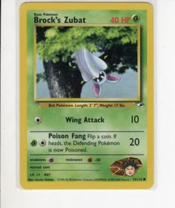 SET PALESTRA EROE'S BROCK'S ZUBAT CARTA POKEMON 74/132 EX/NM - Foto 1 di 1