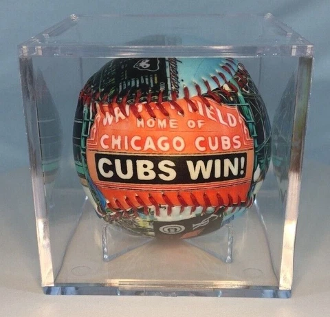 Chicago Cubs Wrigley Field Baseball Official Size With FREE Display Case Cover