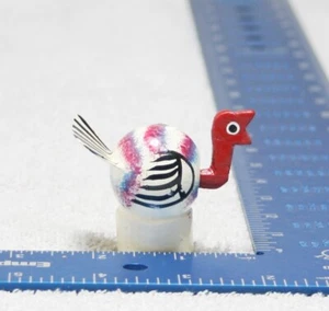 Unique Bobble Head Animal Handmade & Painted Turkey Black and White - Picture 1 of 10