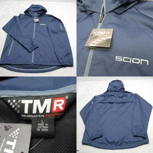 TMR Scion Jacket Mens Large Blue Check Full Zip Hooded Outdoor Windbreaker NEW - Picture 1 of 15