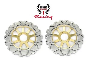 2 Front Brake Disc Rotors Set For Honda VFR 800 1998-2009 Valkyrie 1997-03 Gold - Picture 1 of 8