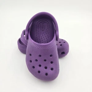 Crocs Childrens Clogs T Sandals Sz 5 C5 Little Kids Sandal Clog Purple Toddler - Picture 1 of 8