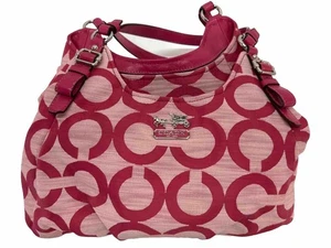 EUC! Coach 17020 Madison OP Art *RAR* Rosa Magenta Schulter Handtasche Geldbeutel - Bild 1 von 11