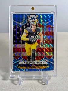 2024 Panini Mosaic - T.J. Watt - #266 MOSAICO REATTIVO BLU PRIZM ORGOGLIO NAZIONALE - Foto 1 di 2