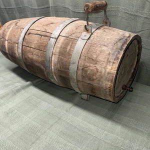 Antique Primitive Empty Oak Whiskey Barrell Keg 25” tall 12” Wide Tap -Fast Ship - Picture 1 of 12