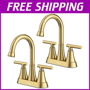 Gebürstetes Gold 4" Badezimmer Waschbecken Wasserhahn Set - Bild 1 von 10