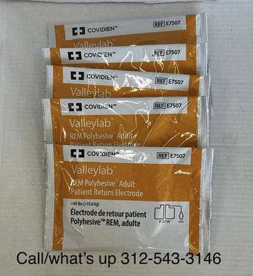 Valleylab Covidien Electrodo Adulto E7507 2027-03-31 Lote De 5 Foto 1 de 2